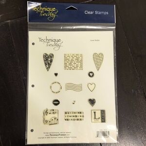 Technique Tuesday Love Notes 14pc Clear Stamp Set *RARE* Hard to find
